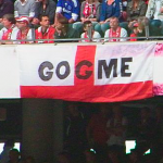 Gogme United vlag Speciaal voor deze wedstrijd had ik een vlag gemaakt.