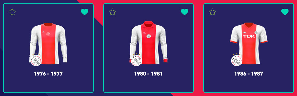 Ajax thuisshirt jaren 70-80 Top3